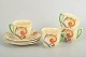 L'Art presents: Clarice Cliff for Royal Doulton, set of 4 coffee cups with matching saucers.