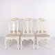 Osted Antik & Design presents: Set of Six Dining Chairs - Neo Rococo Style - White Painted With Decorative ...