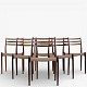 Roxy Klassik presents: N. O. Møller / J. L. Møllers Møbelfabrik.NO 78 - Set of 6 dining chairs in rosewood ...