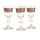 Aabenraa Antikvitetshandel presents: Set of three enamel decorated glasses circa 1860-80. H: 9,6cm