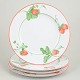 L'Art presents: Bill Goldsmith for Limoges, Fraise, set of 4 dinner plates.