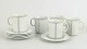 L'Art presents: Stig Lindberg for Gustavsberg, "Demi" coffee mugs with saucers, set of five.