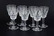 L'Art presents: French Crystal, Set of 7 Port Wine Glasses.