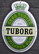 Green Tuborg enamel sign, 20th century Denmark.