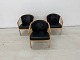 MR Retro Design presents: Stouby Bella lounge chairs - black semi-aniline leather and untreated oakA total of 3 ...