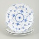 L'Art presents: Royal Copenhagen Blue Fluted Plain, set of three cake plates.