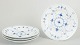 L'Art presents: Royal Copenhagen Blue Fluted Plain, set of four dinner plates.