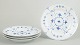 L'Art presents: Royal Copenhagen Blue Fluted Plain, set of four dinner plates.