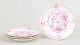 Meissen, set of four "Pink Indian flower" salad plates.