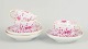 Meissen, "Pink Indian" set of three large coffee cups ...