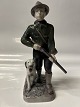 Antik Huset presents: Bing & Grondahl Figurine, Hunter with gun and dogHeight 24 cm.