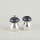 L'Art presents: Tre Spade, Italy, set of two modernist sterling silver salt and pepper shakers.
