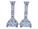 Blue Fluted Full LacePair of tall candlelight holders