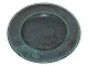 Arne Bang art potteryLarge dark green dish 32.8 cm.