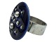 Royal CopenhagenSterling silver ring with dark blue ...