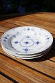 Blue Traditional plain Danish B&G porcelain. Set of 3 Porridge plates 19cm