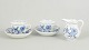 L'Art presents: Meissen Blue Onion, set of two demitasse cups with matching saucers and creamer.