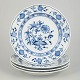 L'Art presents: Meissen Blue Onion, set of four dinner plates.