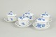 L'Art presents: Royal Copenhagen Blue Flower Curved, set of five bouillon cups with matching saucers.