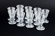 L'Art presents: Scandinavian glassworks, set of twelve schnapps glasses with duck and reed motif.