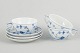 L'Art presents: Royal Copenhagen Blue Fluted Plain, set of three tea cups with saucers.