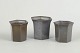 Just Andersen, set of three small vases in disko metal.