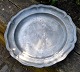 Large 18th century pewter rococo dish.