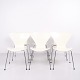 Osted Antik & Design presents: Set of 6 Series 7 Chairs Model 3107 in White Lacquered Veneer with Chrome Frame ...
