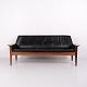 Osted Antik & Design presents: Three-Seater Sofa Model "Senior" in Rio Rosewood and Original Black Leather by ...