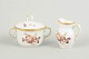 Royal Copenhagen brown rose, creamer and sugar bowl.