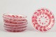 Bohemian crystal glass, set of six plates.