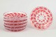 Bohemian crystal glass, set of six plates.