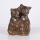 Osted Antik & Design presents: Knud Basse Pair of Bear Figure in Brown Glazed Ceramic, Danish Design, 1960s