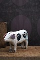 K&Co. presents: Decorative, old pig in carved wood with fine original painting and ears, and a leather tail...
