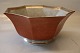 Klosterkælderen presents: 212-3069 RC Orange bowl with gold and grey 13 x 28 cm Craquelé, Royal Copenhagen ...