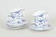 L'Art presents: Royal Copenhagen Blue Fluted Half Lace, set of four coffee cups with saucers.