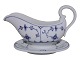 Antik K presents: Blue Fluted PlainGravy boat on fixed platter