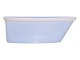 Antik K presents: Bodil Manz art potteryBoat shaped light blue bowl with a white stripe