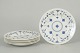 L'Art presents: Set of six salad plates in blue fluted style by Churchill Staffordshire.