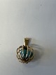 Antik Huset presents: Ball with turquoise Charms / Pendant in 14 carat goldHeight 2.1 cm