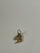 Antik Huset presents: 14 carat gold pendant, shaped like the letter B with inlaid diamond