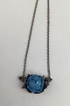 Danam Antik presents: RCP Sterling Silver Necklace with Porcelain Pendant (Blue)