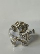 Design silver ring with rosesSize 54