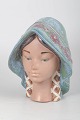 Lladró hand-painted ceramic sculpture, female bust with ...