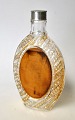 Pegasus – Kunst - Antik - Design presents: Clear glass pocket lark with screw lid and blown grooves and photo, ...