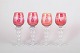 L'Art presents: Set of four Bohemian red wine glasses.