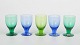 L'Art presents: Monica Bratt for Reijmyre, set of five schnapps glasses.