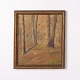 Painting on Canvas with Forest Motif in Yellow Tones ...