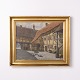 Signed Painting on Canvas with Farm and Chickens Motif ...