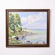 Oil Painting on Canvas Depicting a Coastal Landscape ...